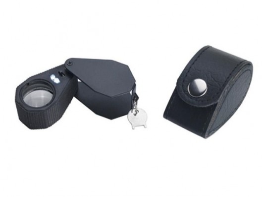LUPA NEGRA 10X CON LUZ LED